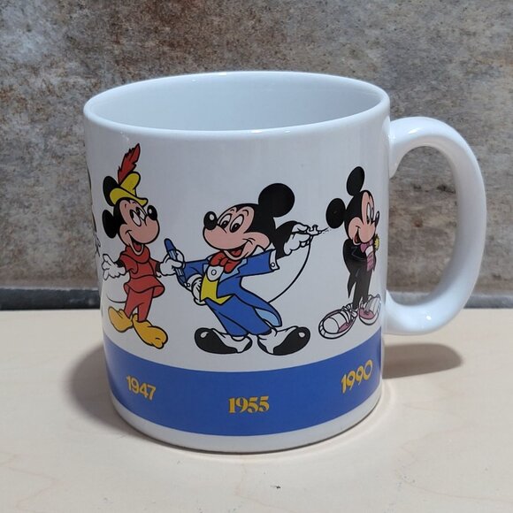 Vintage Mickey Mouse Coffee Mug Applause Mickey Mouse Through The Ages 1928-1990 - Picture 2 of 9